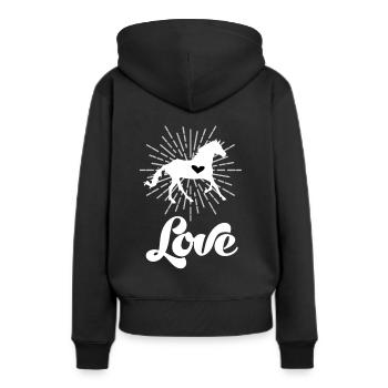 Horse with heart horsewoman riding horse stables - Women’s Premium Organic Hoodie - black - Back - Julia (174cm)