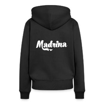 Marraine 2021 Espagne marraine favorite - Sweat à capuche Premium bio Femme - noir - Dos - Julia (174cm)