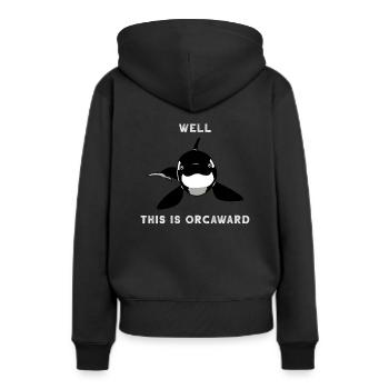 Orca Schwertwal Killerwal Raubtier Meerestier - Frauen Premium Bio Hoodie - Schwarz - Hinten - Julia (174cm)