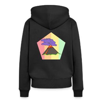 Rétro volcan lave géologie Hawaii éruption Vintage - Sweat à capuche Premium bio Femme - noir - Dos - Julia (174cm)