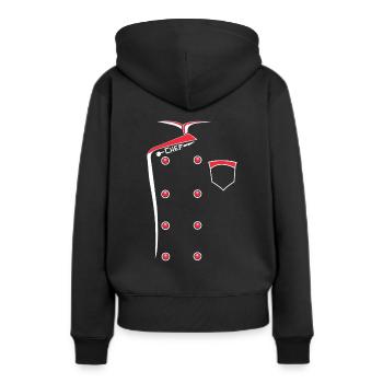 Chef Chef Chef Uniforme Cuisine Cadeau - Sweat à capuche Premium bio Femme - noir - Dos - Julia (174cm)