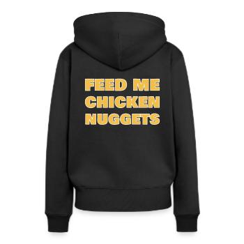 Chicken Nugget Huhn Hühnchen Essen Junk Foodie - Frauen Premium Bio Hoodie - Schwarz - Hinten - Julia (174cm)