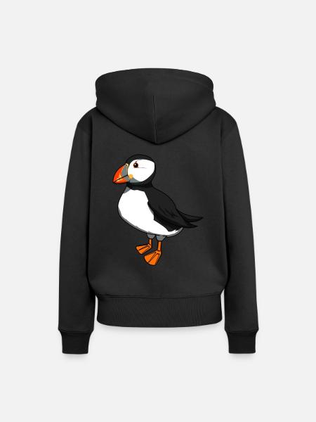 Puffin oiseau animal nature nature cadeau - Dame Premium hoodie, økologisk bomuld - sort
