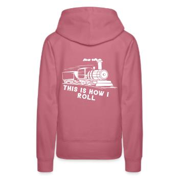 Zug Fahren Eisenbahn Lokomotive Bahnhof Geschenk - Sweat à capuche Premium bio Femme - mauve - Dos - Isabella (175cm)