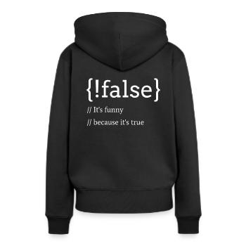 Programmierung Informatik Entwickler Wortspiel - Frauen Premium Bio Hoodie - Schwarz - Hinten - Julia (174cm)