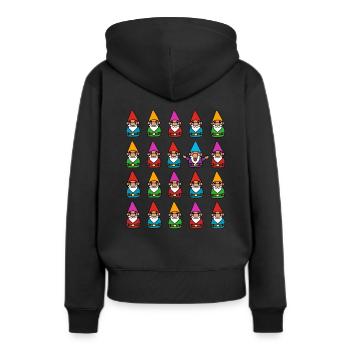 Cadeau de jardin nain nain jardin nain gnome - Sweat à capuche Premium bio Femme - noir - Dos - Julia (174cm)
