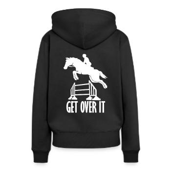 Cheval de cavalier galop de saut d'obstacles de course de poulain - Sweat à capuche Premium bio Femme - noir - Dos - Julia (174cm)