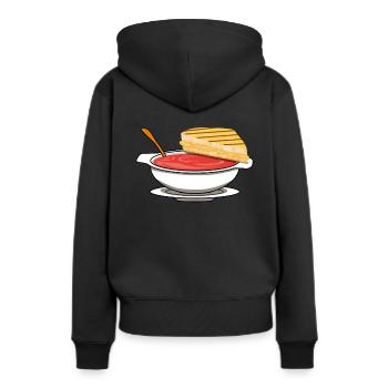 Soupe tomate tomate soupe repas repas - Sweat à capuche Premium bio Femme - noir - Dos - Julia (174cm)