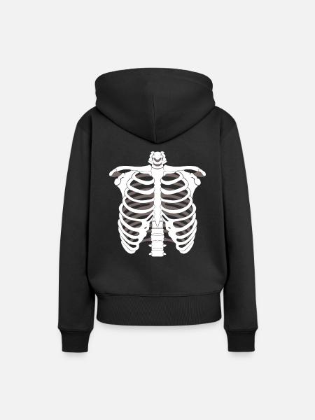 Skelet skelet Halloween skelet skelet - Vrouwen Premium Bio hoodie - zwart
