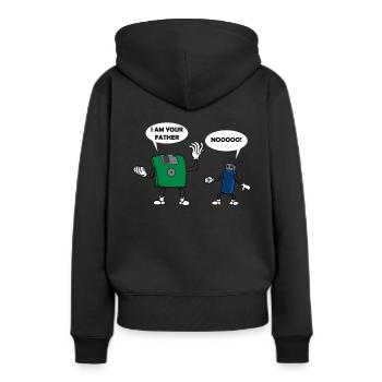 Clé USB cadeau technologie informatique - Sweat à capuche Premium bio Femme - noir - Dos - Julia (174cm)