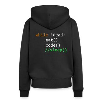 Programmierung Informatik Entwickler Programmierer - Frauen Premium Bio Hoodie - Schwarz - Hinten - Julia (174cm)