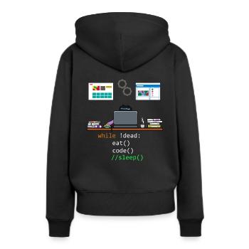Programmeur développeur informatique - Sweat à capuche Premium bio Femme - noir - Dos - Julia (174cm)