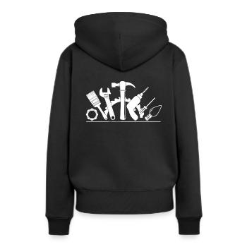 Outillage réparation de réparation - Sweat à capuche Premium bio Femme - noir - Dos - Julia (174cm)