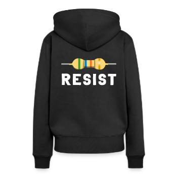 Résistance Électronique Ingénierie Physique - Sweat à capuche Premium bio Femme - noir - Dos - Julia (174cm)