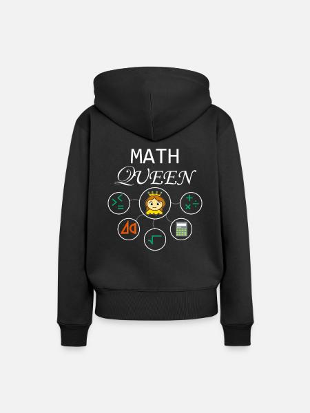 Math Math School Physics Professeur de mathématiques - Sweat à capuche Premium bio Femme - noir