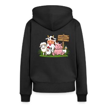 Friends Not Food Essen Vegan Vegetarisch Pflanze - Frauen Premium Bio Hoodie - Schwarz - Hinten - Julia (174cm)