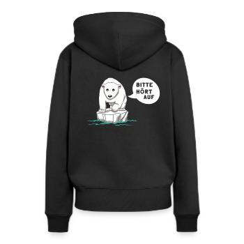 Klimawandel Umweltschutz Klimaschutz Umwelt Klima - Frauen Premium Bio Hoodie - Schwarz - Hinten - Julia (174cm)