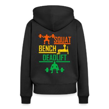 Training Trainieren Fitness Workout Sport Muskel - Frauen Premium Bio Hoodie - Schwarz - Hinten - Julia (174cm)
