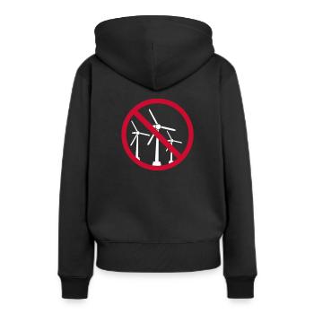 Anti Windkraft Erneuerbare Energien Geschenk - Frauen Premium Bio Hoodie - Schwarz - Hinten - Julia (174cm)