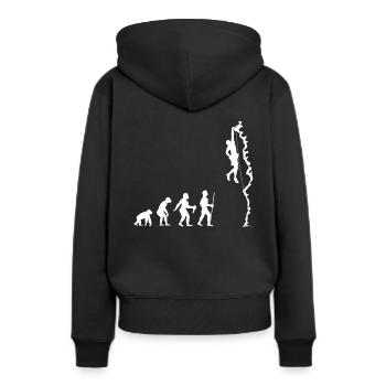 Klettern Bouldern Sportklettern Berge Geschenk - Frauen Premium Bio Hoodie - Schwarz - Hinten - Julia (174cm)