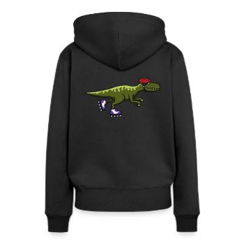 Inline-Skating Inliner Rollschuhe Dinosaurier - Frauen Premium Bio Hoodie - Schwarz - Hinten - Julia (174cm)