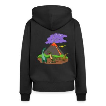 Dino dinosaure éruption volcanique éruption cadeau - Sweat à capuche Premium bio Femme - noir - Dos - Julia (174cm)