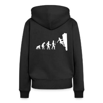 Klettern Bouldern Sportklettern Berge Geschenk - Frauen Premium Bio Hoodie - Schwarz - Hinten - Julia (174cm)