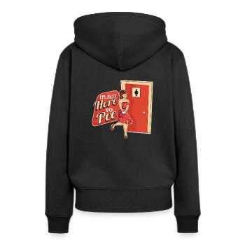 Cadeau drôle de toilette de toilette d'urine de pipi - Sweat à capuche Premium bio Femme - noir - Dos - Julia (174cm)