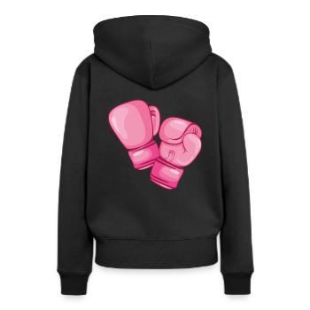 Boxe Combat de poing rose boxe punch cadeau - Sweat à capuche Premium bio Femme - noir - Dos - Julia (174cm)