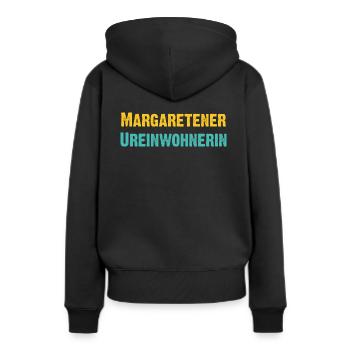 Margaretner Ureinwohnerin Wien Österreich Spruch - Frauen Premium Bio Hoodie - Schwarz - Hinten - Julia (174cm)