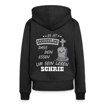 Veganer Vegan Tierschutz Tierrechte Soja Tofu - Frauen Premium Bio Hoodie - Schwarz - Hinten - Julia (174cm)