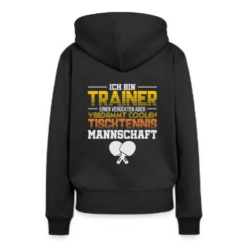 Tischtennis Trainer - Frauen Premium Bio Hoodie - Schwarz - Hinten - Julia (174cm)
