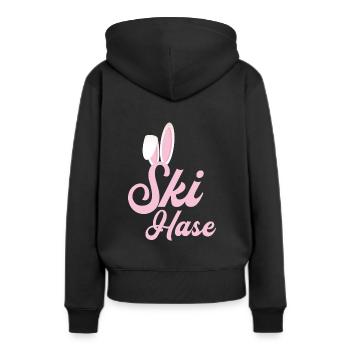 Skihase - Frauen Premium Bio Hoodie - Schwarz - Hinten - Julia (174cm)