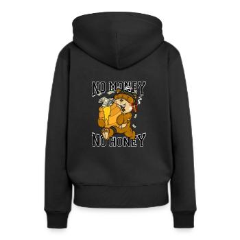 No Money No Honey - Sweat à capuche Premium bio Femme - noir - Dos - Julia (174cm)