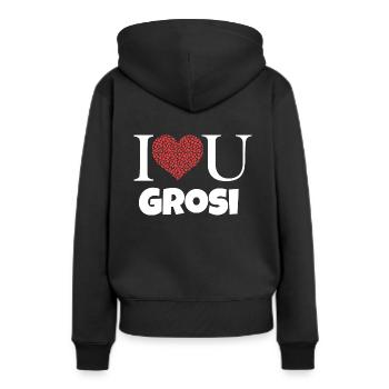 Liebe dich Grosi Oma Schweiz beschts Grosi - Frauen Premium Bio Hoodie - Schwarz - Hinten - Julia (174cm)