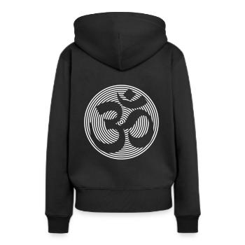 Tekno omum 23 - Sweat à capuche Premium bio Femme - noir - Dos - Julia (174cm)