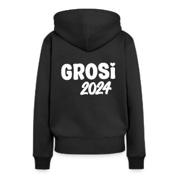 Grosi 2024 Hallo Oma Schweiz Schweizer Oma - Frauen Premium Bio Hoodie - Schwarz - Hinten - Julia (174cm)