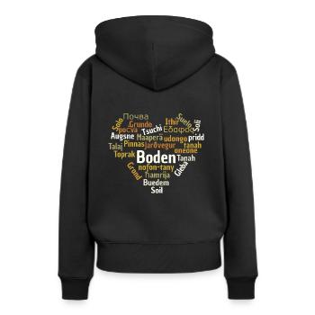 Bodenherz Languages - un cœur pour la parole - Sweat à capuche Premium bio Femme - noir - Dos - Julia (174cm)