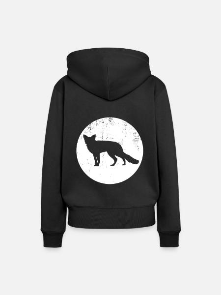 Fuchs - Frauen Premium Bio Hoodie - Schwarz