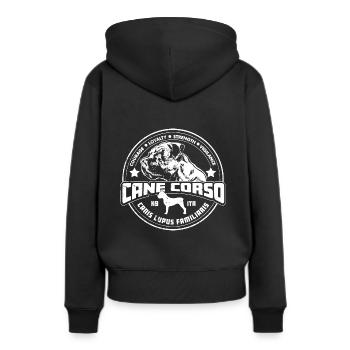Cane Corso - Sweat à capuche Premium bio Femme - noir - Dos - Julia (174cm)