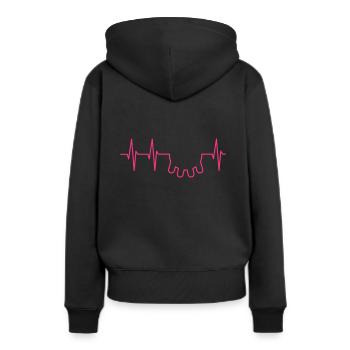 ECG et pis - Sweat à capuche Premium bio Femme - noir - Dos - Julia (174cm)