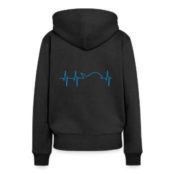 Électrocardiogramme avec un poisson - Sweat à capuche Premium bio Femme - noir - Dos - Julia (174cm)