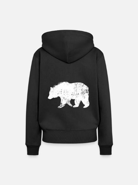 oso - Sudadera con capucha prémium ecológica para mujer - negro