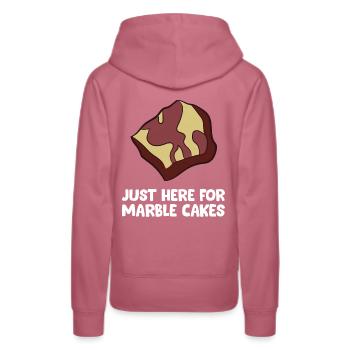 Gâteau marbré - Just here for the marble cakes - Sweat à capuche Premium bio Femme - mauve - Dos - Isabella (175cm)