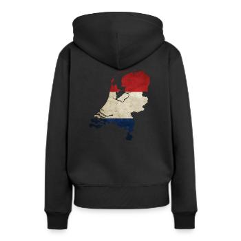 Pays-Bas - frontière nationale dans le drapeau national - Sweat à capuche Premium bio Femme - noir - Dos - Julia (174cm)