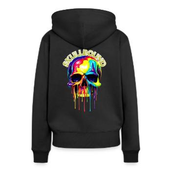 Lié à la tête de mort - Sweat à capuche Premium bio Femme - noir - Dos - Julia (174cm)