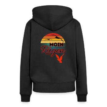 Moin Rügen avec mouette dans le style rétro île de Rügen - Sweat à capuche Premium bio Femme - noir - Dos - Julia (174cm)
