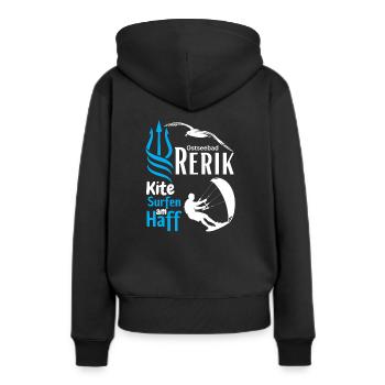 Rerik kite surf dans le lagon de la station balnéaire de Rerik sur la mer Baltique - Sweat à capuche Premium bio Femme - noir - Dos - Julia (174cm)