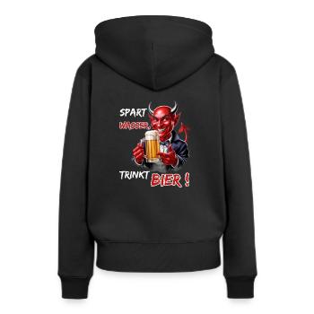 Économisez de l’eau, buvez de la bière !-Funny Party Devil - Sweat à capuche Premium bio Femme - noir - Dos - Julia (174cm)