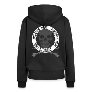 Memento Mori - Crâne et os gothiques - Sweat à capuche Premium bio Femme - noir - Dos - Julia (174cm)